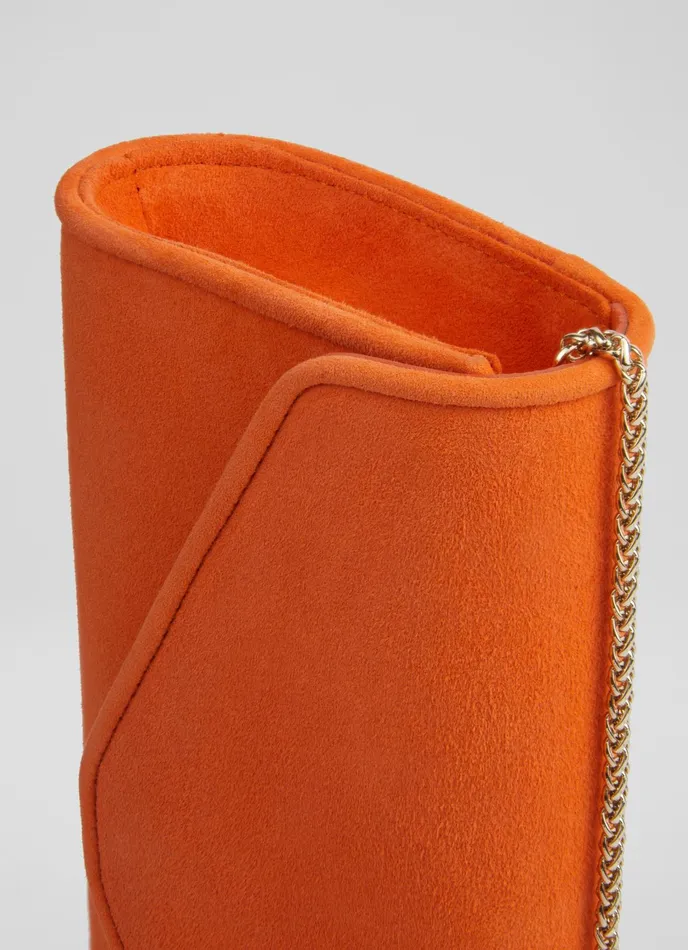 LK Bennett Dominica Black Suede Clutch Bag Women Clutch Bags