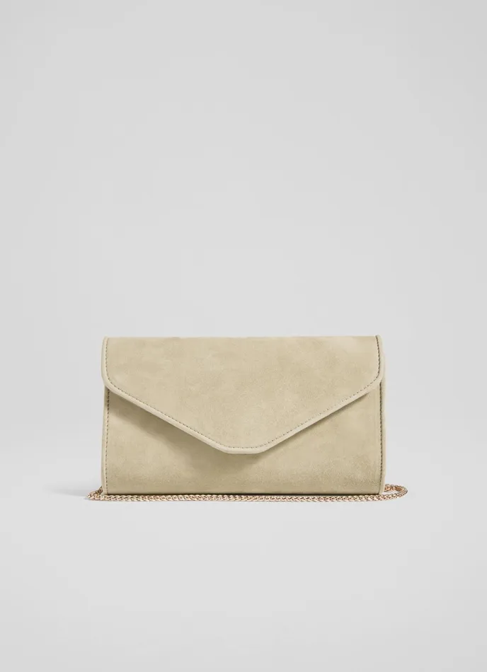 LK Bennett Dominica Black Suede Clutch Bag Women Clutch Bags
