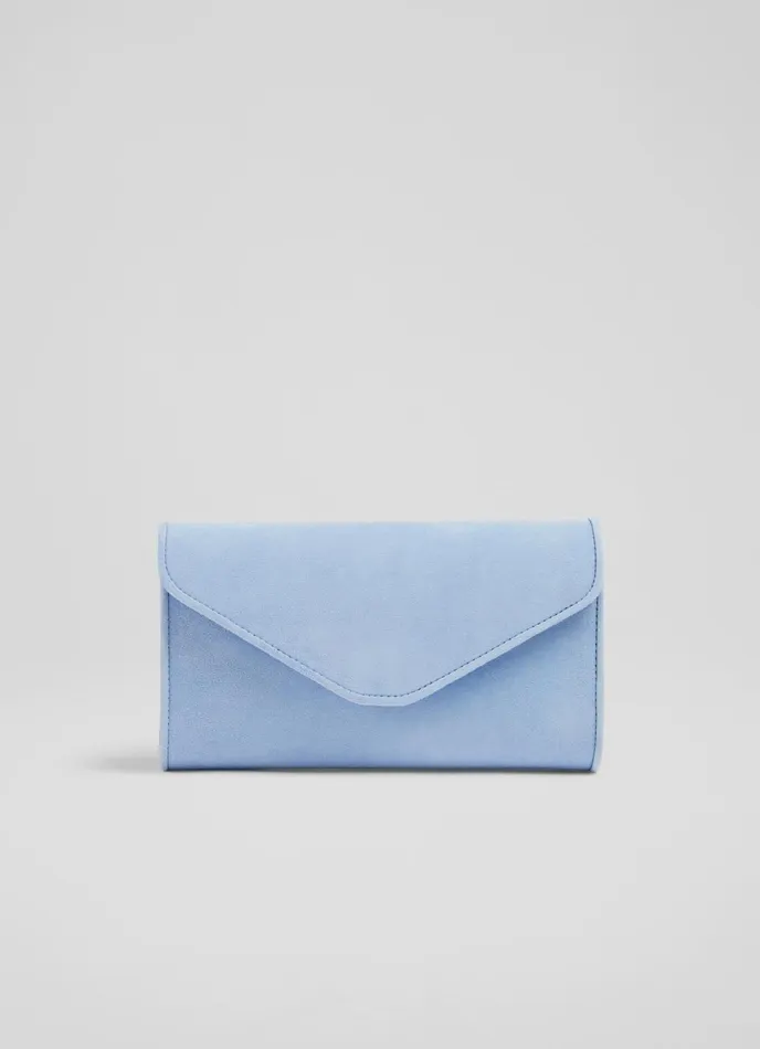 LK Bennett Dominica Black Suede Clutch Bag Women Clutch Bags