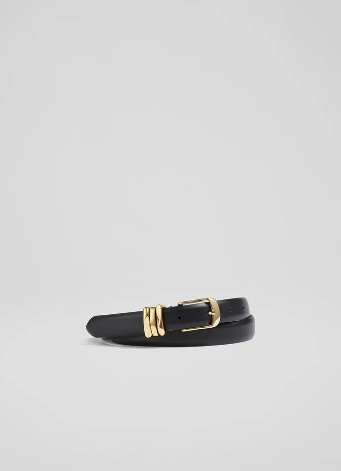 LK Bennett Georgette Black Leather Belt Women Belts