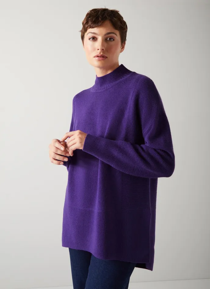 LK Bennett Milly Lime Sustainably Sourced Merino Dipped Hem Jumper Women Knitwear