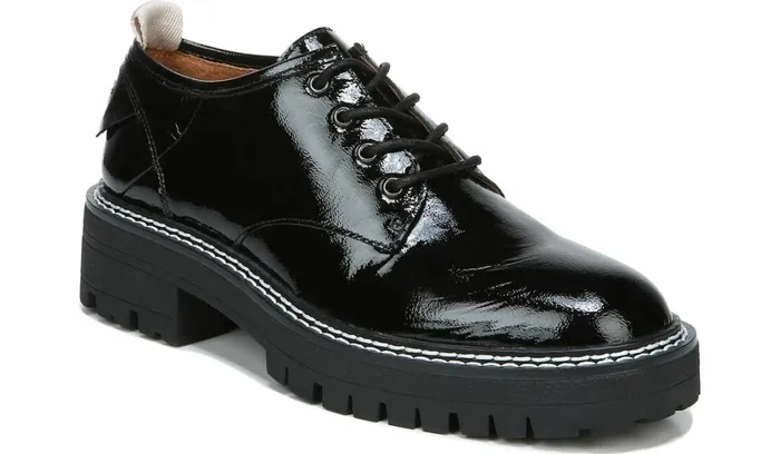 Loafers Women Franco Sarto Sarto Florita Platform Oxford Black Leather