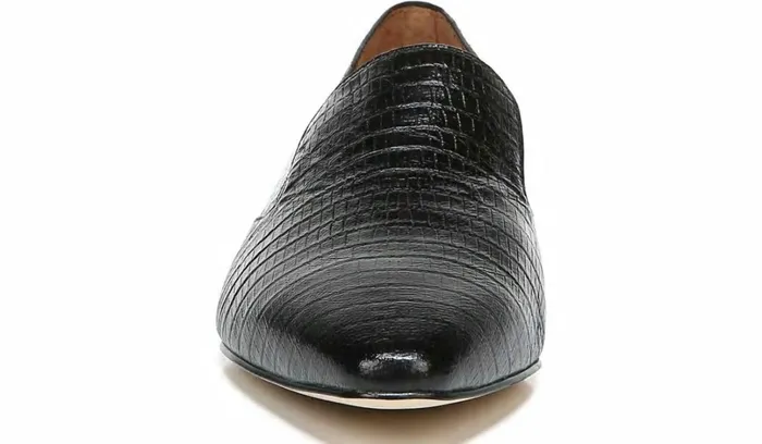 Loafers Women Franco Sarto Sarto Parma 2 Flat Black Snake Print Leather