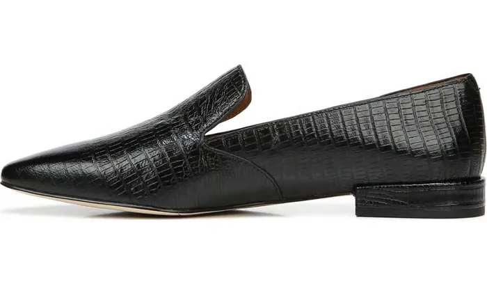 Loafers Women Franco Sarto Sarto Parma 2 Flat Black Snake Print Leather