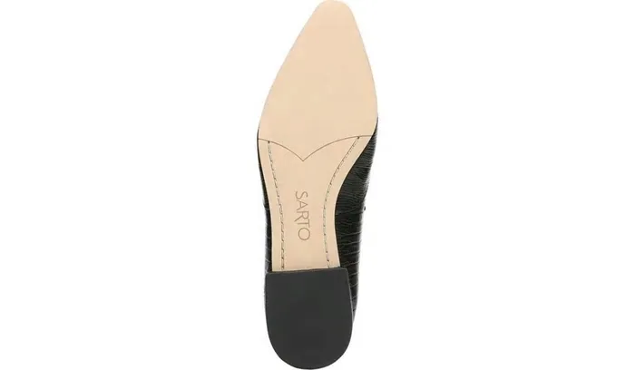 Loafers Women Franco Sarto Sarto Parma 2 Flat Black Snake Print Leather