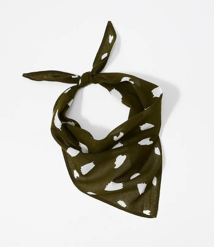 LOFT Brushstroke Triangle Bandana Light Cactus Green Women Wraps and Scarves