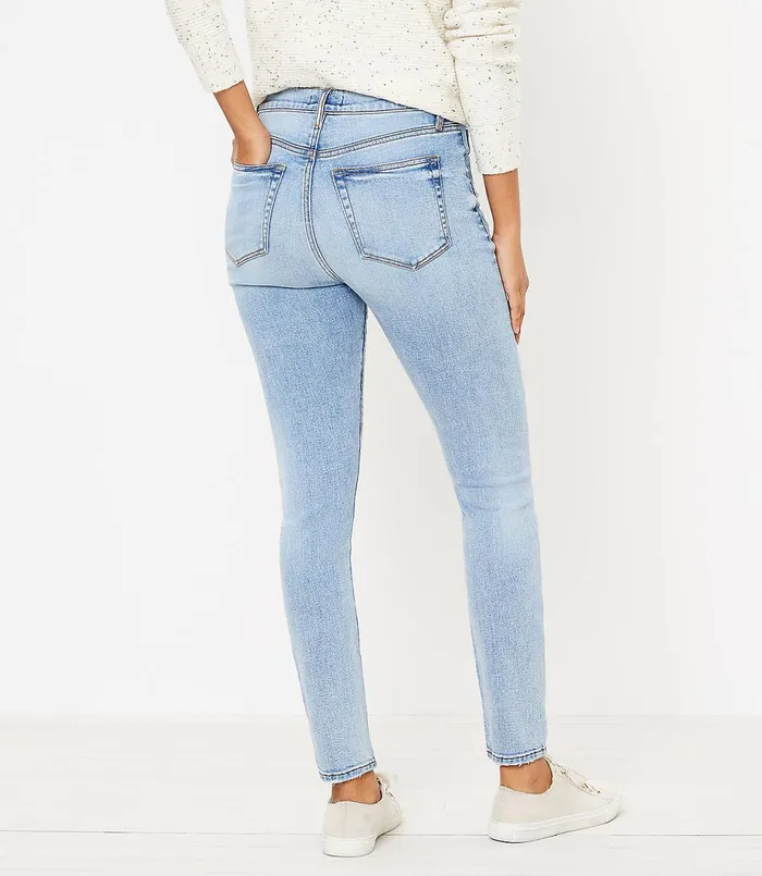 LOFT High Rise Skinny Jeans In Authentic Light Indigo Wash Authentic Light Indigo Wash Women Jeans