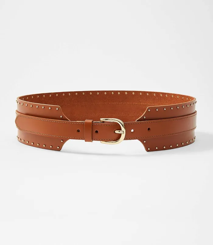 LOFT Leather Wide Waist Belt Cognac Women Belts