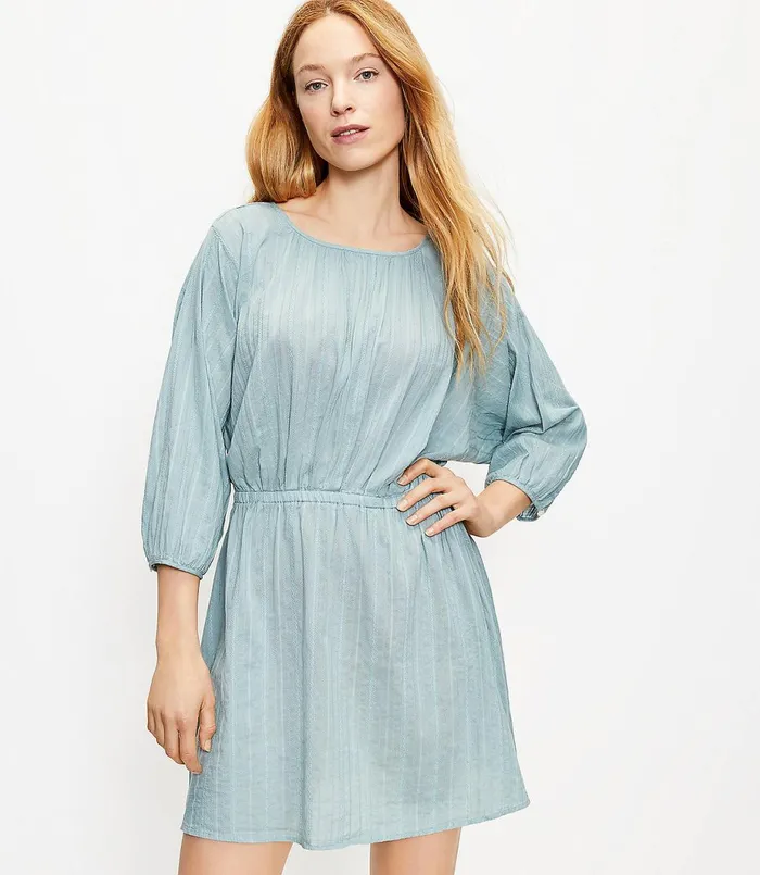 LOFT LOFT Beach Striped Tie Back Dress Wild Agave Women Swim and Beach