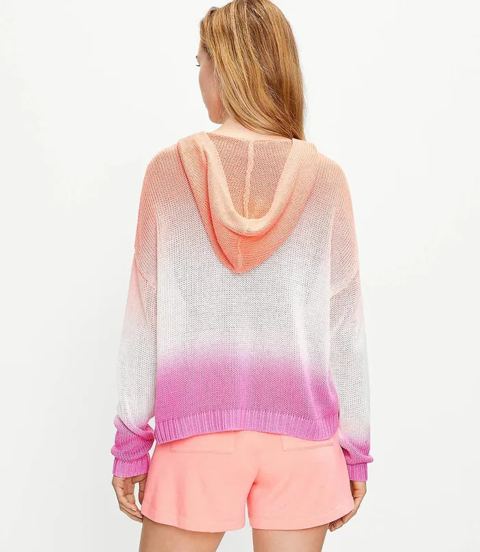 LOFT Lou and Grey Dip Dye Hoodie Sweater Lilac Punch Women Sweaters