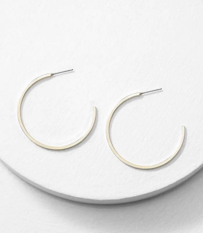 LOFT Metallic Hoop Earrings Gold Women Jewelry