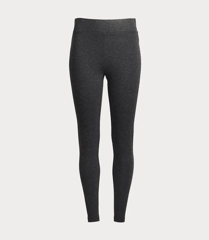 LOFT Petite Heathered Seamed Ponte Leggings Moonrock Grey Heather Women Petite Leggings