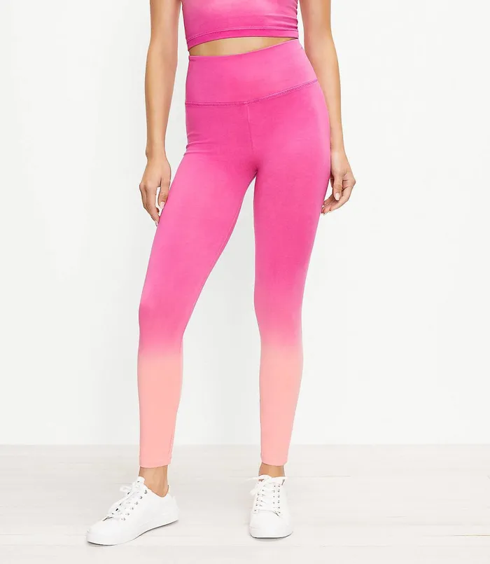 LOFT Petite Lou and Grey Dip Dye High Rise Essential Leggings Lilac Punch Women Petite Pants LOFT Petite Lou and Grey Dip Dye High Rise Essential Leggings Lilac Punch Women Petite Pants