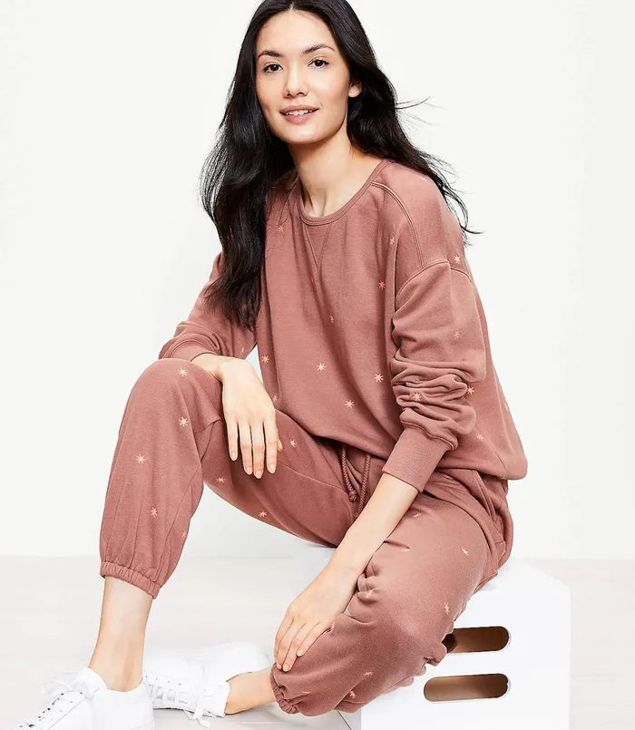 LOFT Petite Lou and Grey Sun Terry Sweatpants Rosy Sandstone Women Petite Pants