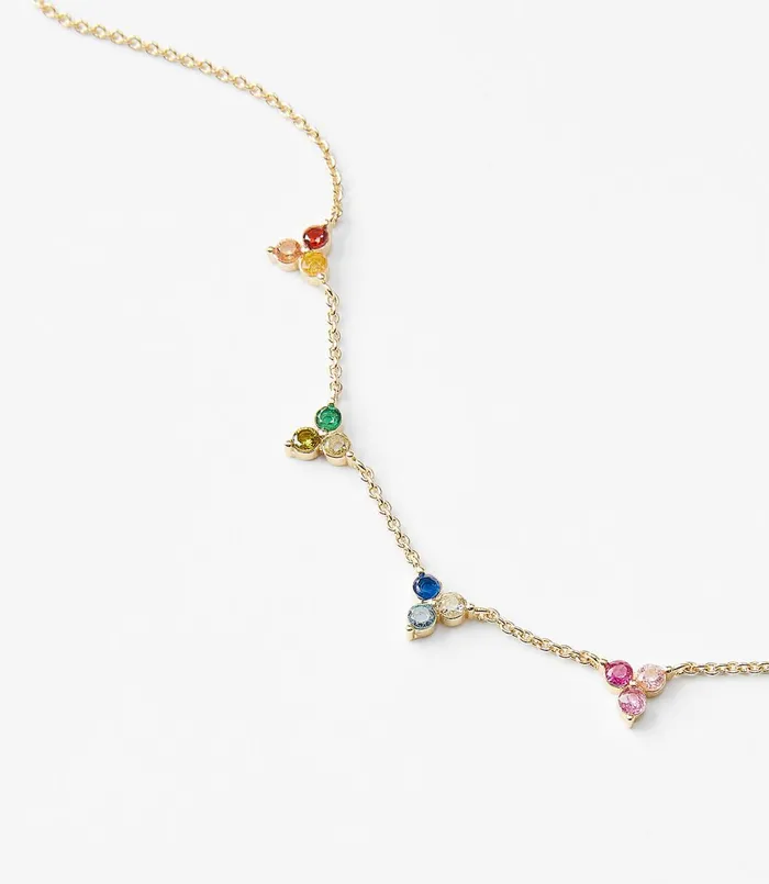 LOFT Stone Cluster Necklace Gold Women Jewelry