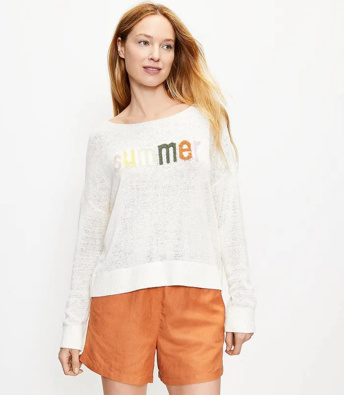LOFT Summer Sweater Whisper White Women Sweaters
