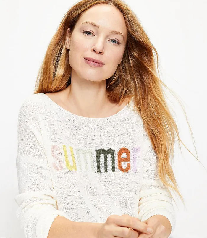 LOFT Summer Sweater Whisper White Women Sweaters