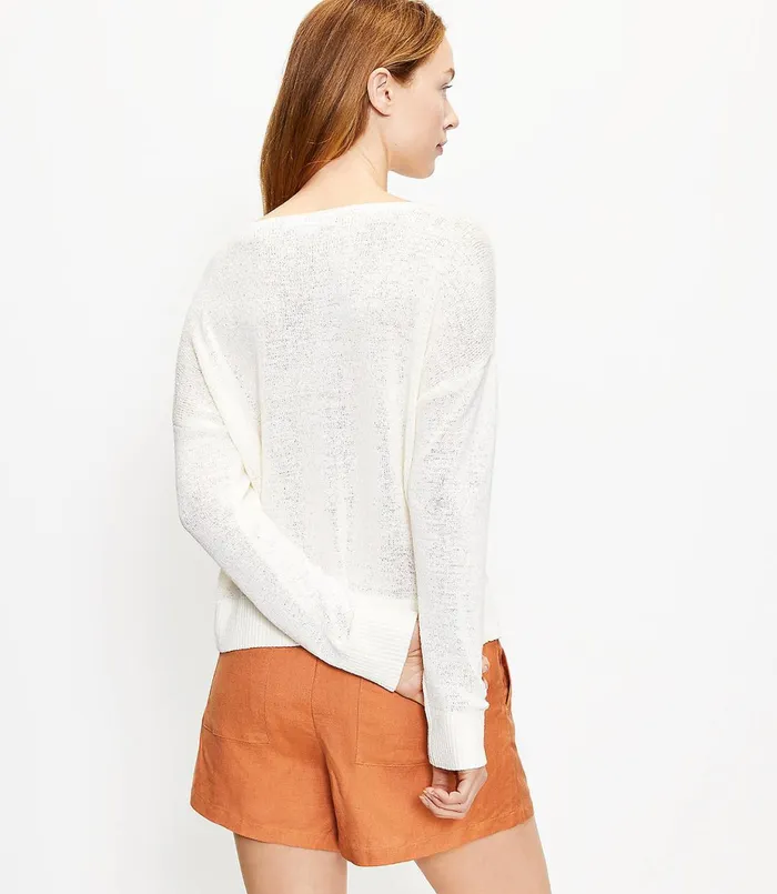 LOFT Summer Sweater Whisper White Women Sweaters