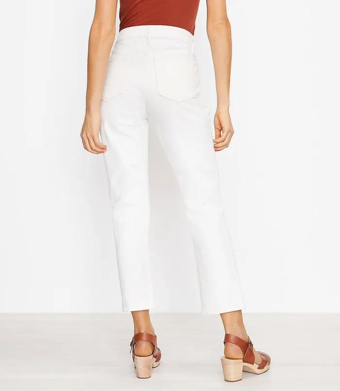 LOFT The High Waist Straight Crop Jean In Natural White Natural White Women Jeans