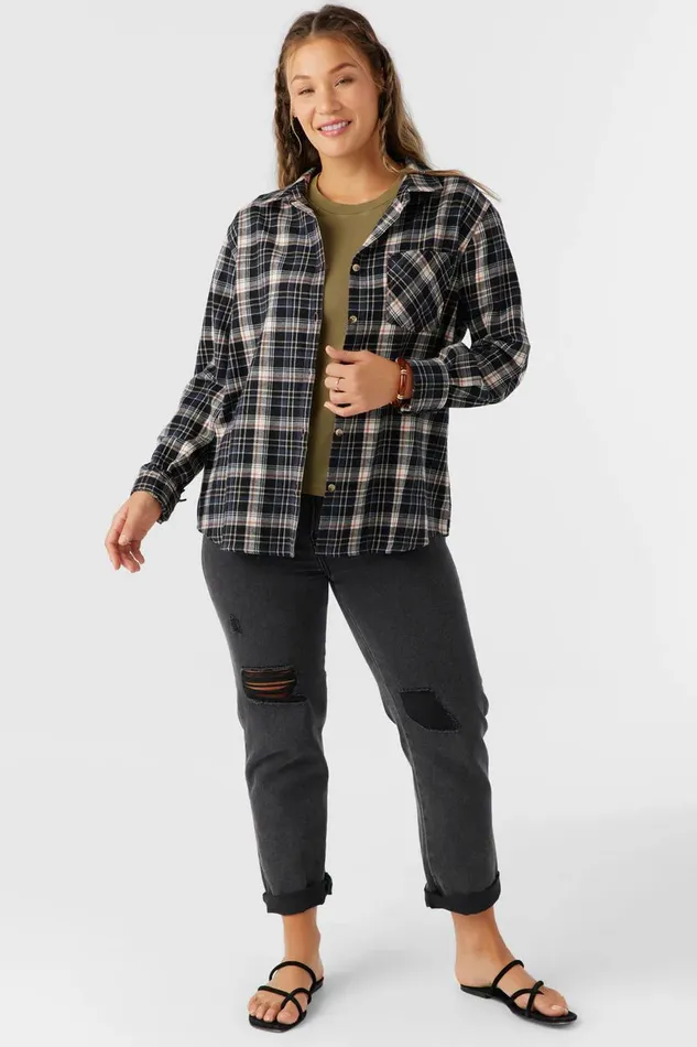 LOGAN FLANNEL RELAXED FIT SHIRT Cedar Wood Women O039NEILL Clothing
