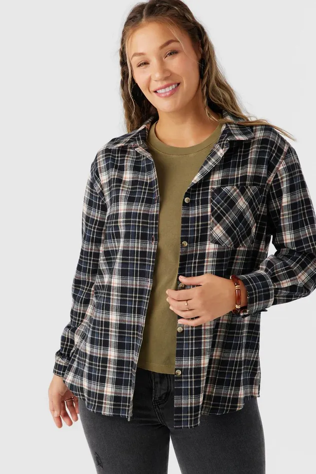 LOGAN FLANNEL RELAXED FIT SHIRT Cedar Wood Women O039NEILL Clothing