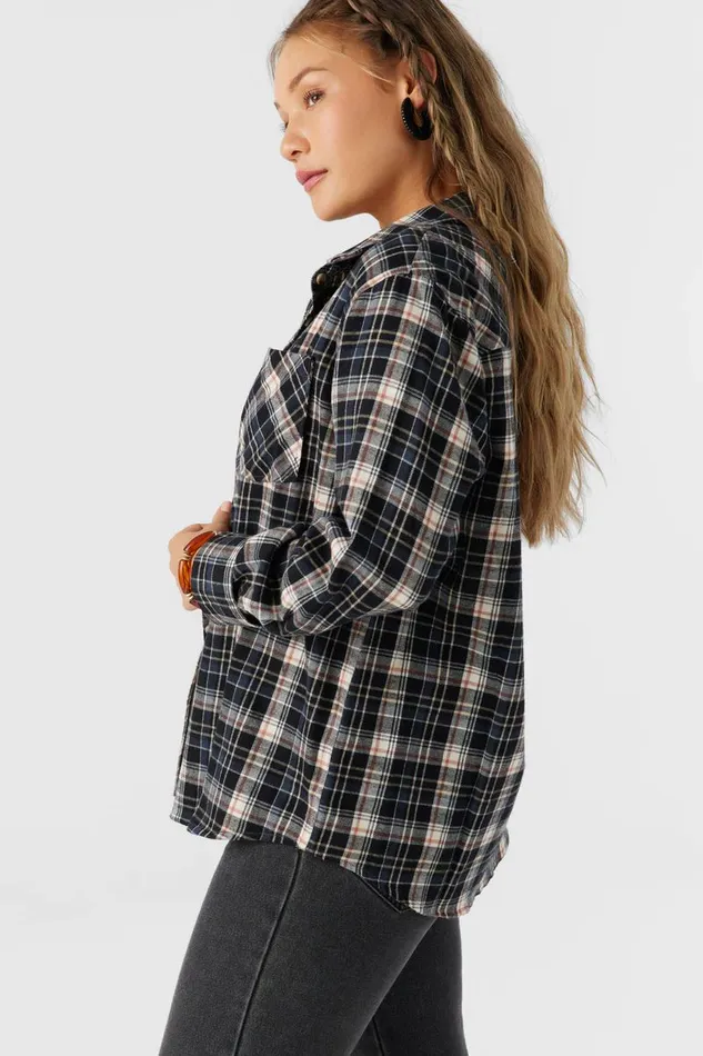 LOGAN FLANNEL RELAXED FIT SHIRT Cedar Wood Women O039NEILL Clothing