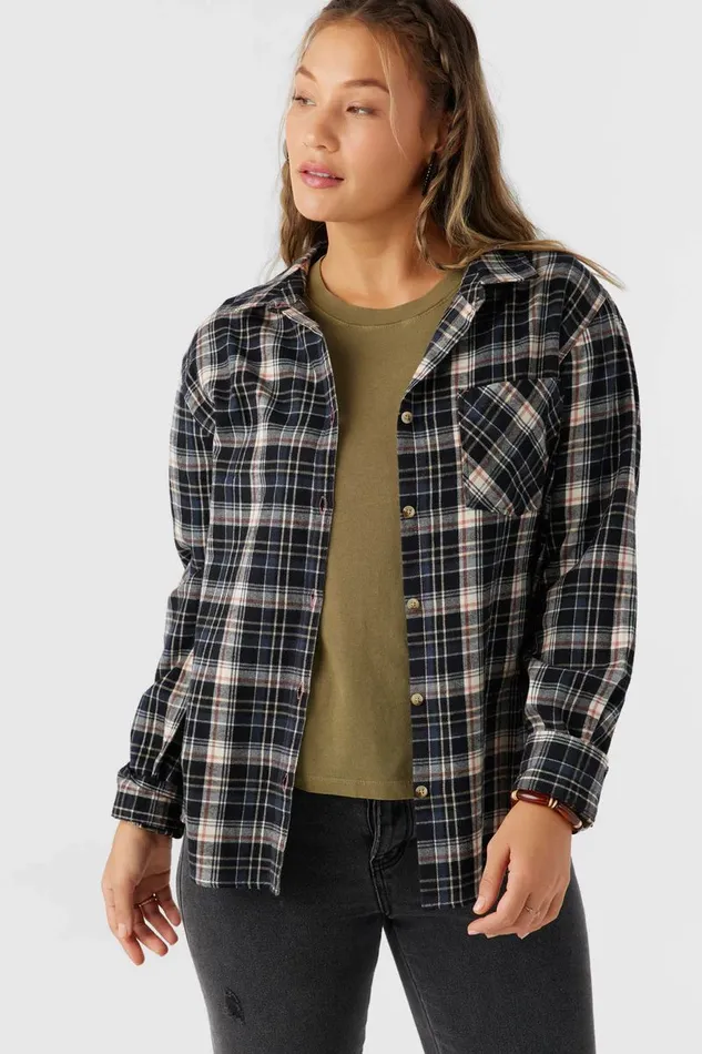 LOGAN FLANNEL RELAXED FIT SHIRT Cedar Wood Women O039NEILL Clothing