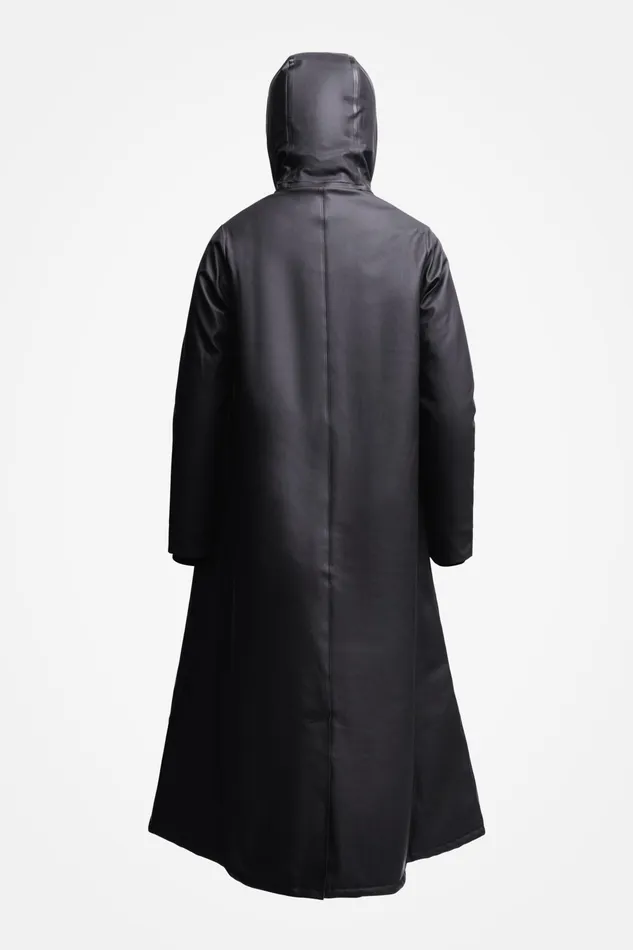 Long Raincoats Women Stutterheim Mosebacke Long Winter Jacket Black