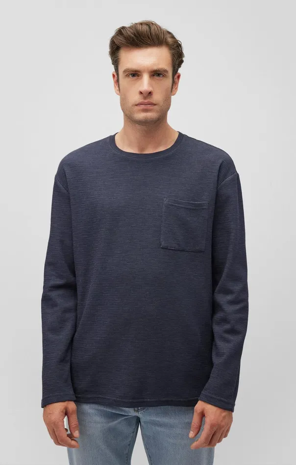 Long Sleeve Pocket TShirt In Collegiate Blue Men Mavi Jeans TShirts Long Sleeve Pocket TShirt In Collegiate Blue Men Mavi Jeans TShirts