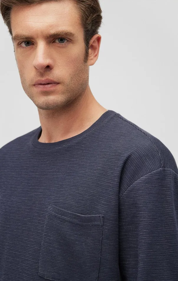 Long Sleeve Pocket TShirt In Collegiate Blue Men Mavi Jeans TShirts Long Sleeve Pocket TShirt In Collegiate Blue Men Mavi Jeans TShirts