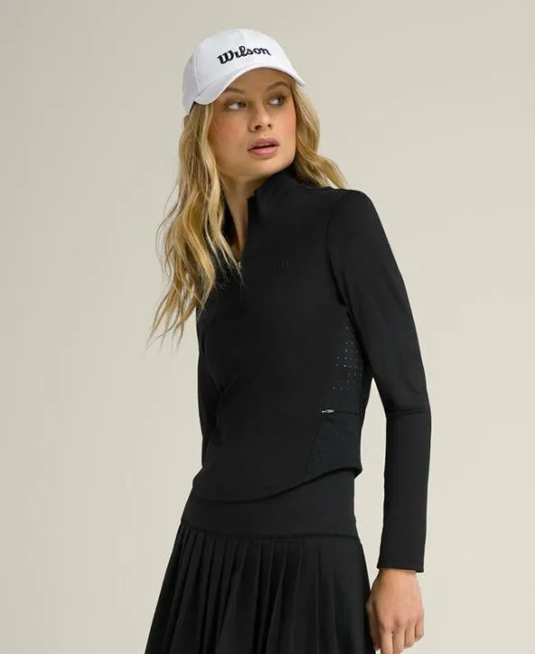 Long Sleeve Tops Women Wilson Brentwood HalfZip Black