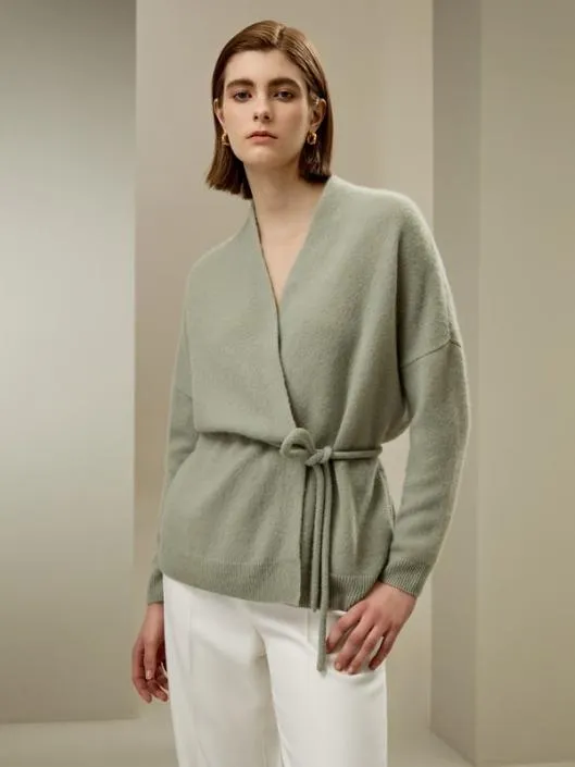 Lounge Cashmere Wrap Cardigan Women Lilysilk Knitwear