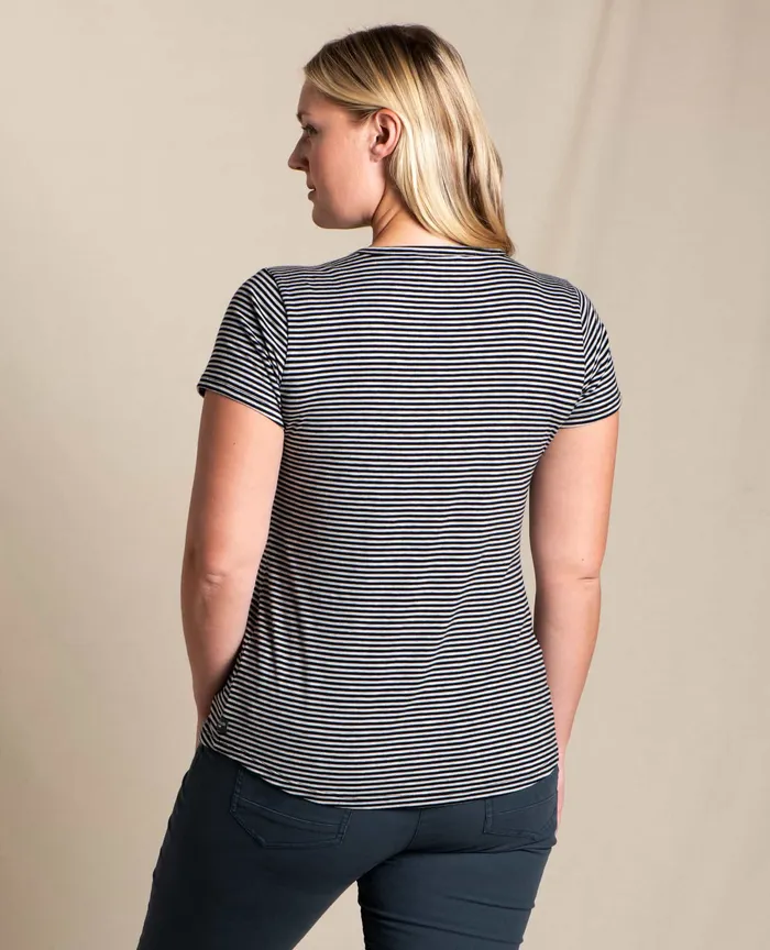 Loungewear and Sleep Marley II Short Sleeve Tee Heather Grey Stripe 8211 ToadandCo Women8217s