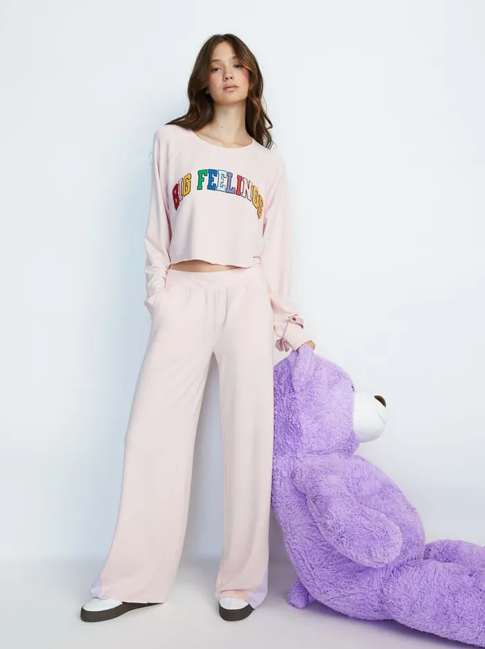 Loungewear Women Alice Olivia Big Feelings Kelsey Cropped Crewneck Rosy Pink