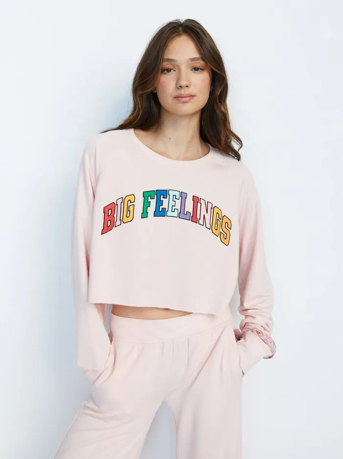Loungewear Women Alice Olivia Big Feelings Kelsey Cropped Crewneck Rosy Pink
