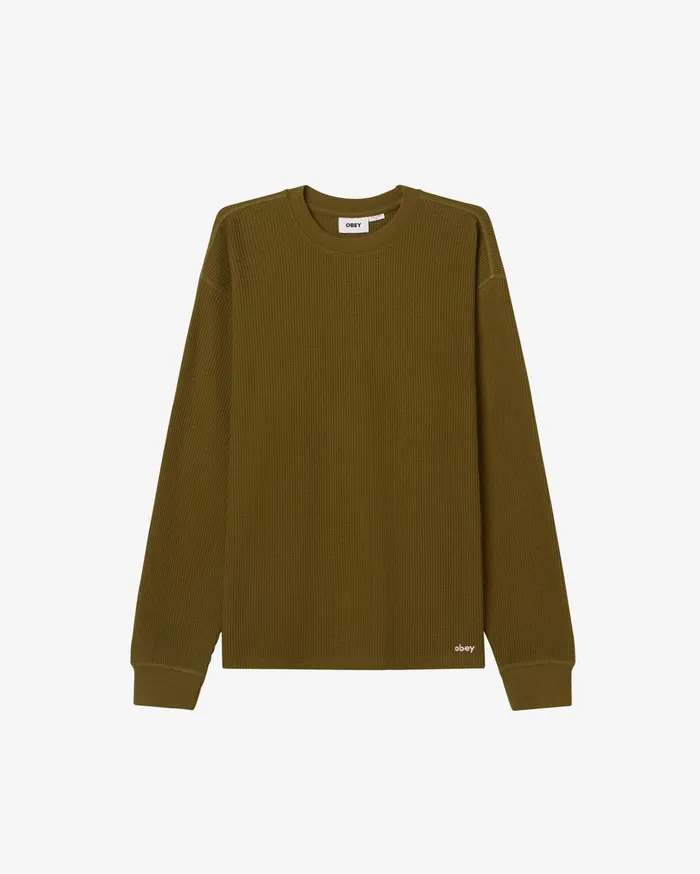 LOWERCASE II LS THERMAL Moss Green TOPS OBEY Clothing Men