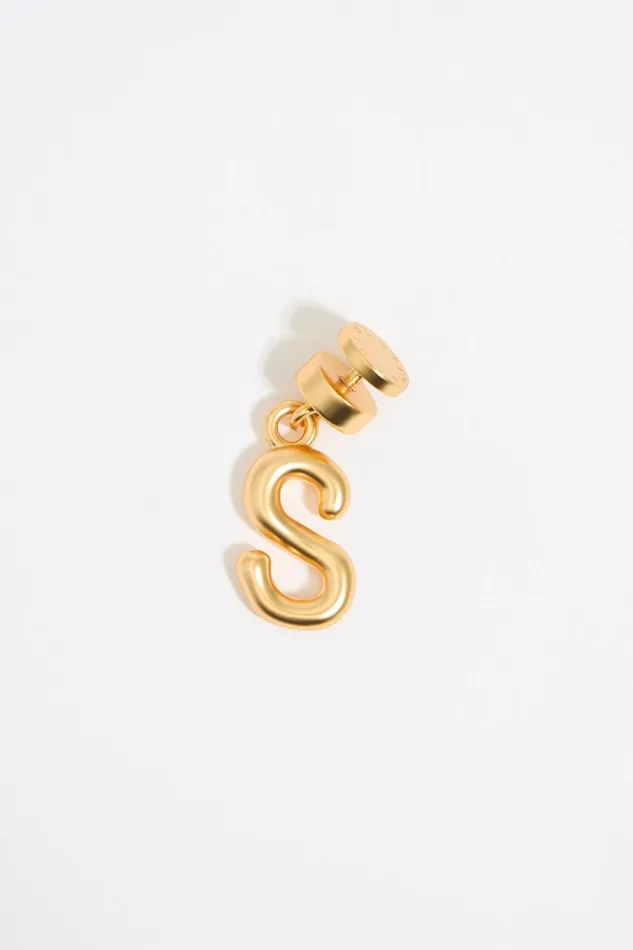 Matte Gold Letter S Charm Gold Yellow Women Bimba Y Lola Bag Charms