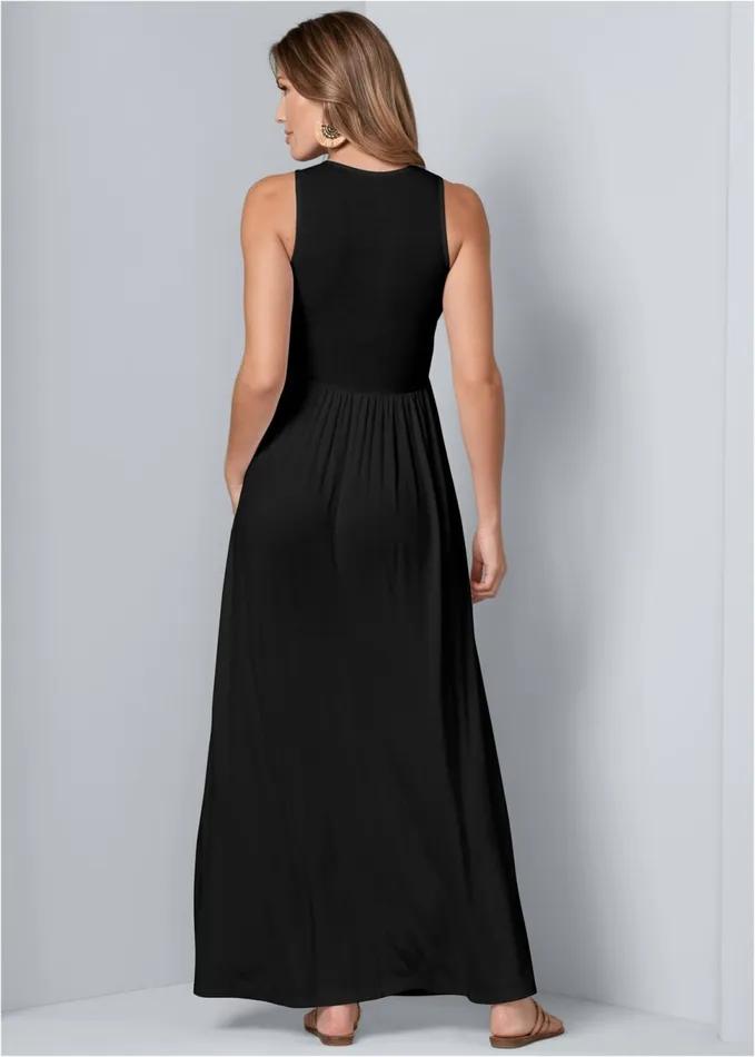 MAXI DRESS WITH POCKETS Black Women VENUS Casual Dresses