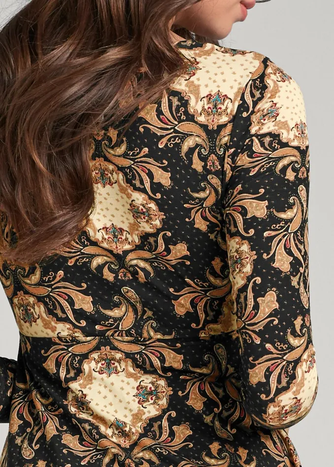 MEDALLION PRINT TOP Black Multi Women VENUS Casual Tops