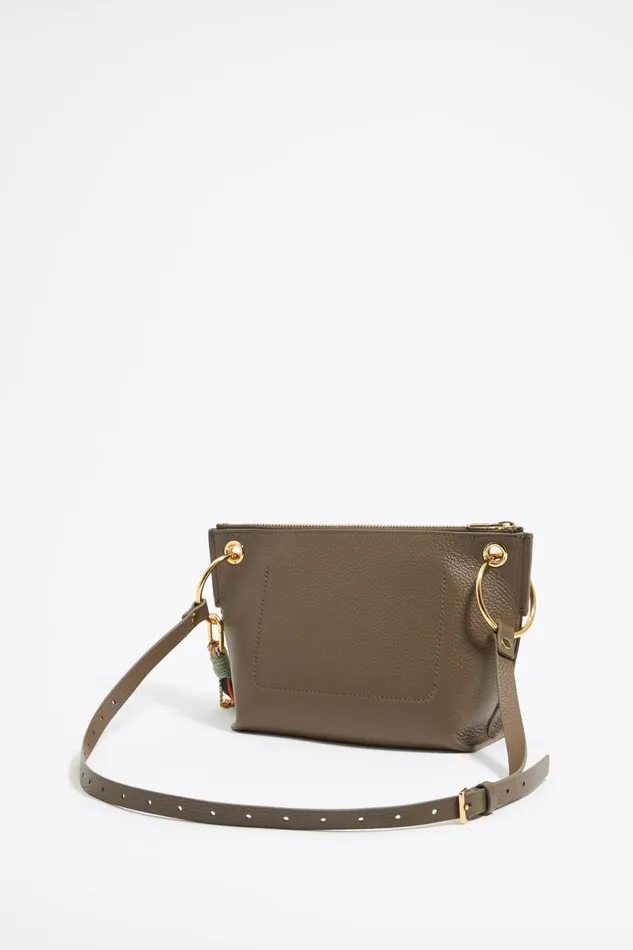 Medium Dark Taupe Leather Trapezium Bag Dark Taupe Women Bimba Y Lola Crossbody Bags Medium Dark Taupe Leather Trapezium Bag Dark Taupe Women Bimba Y Lola Crossbody Bags