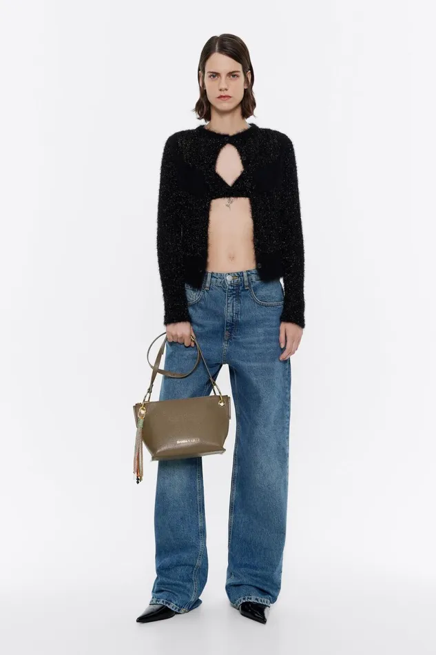 Medium Dark Taupe Leather Trapezium Bag Dark Taupe Women Bimba Y Lola Crossbody Bags Medium Dark Taupe Leather Trapezium Bag Dark Taupe Women Bimba Y Lola Crossbody Bags