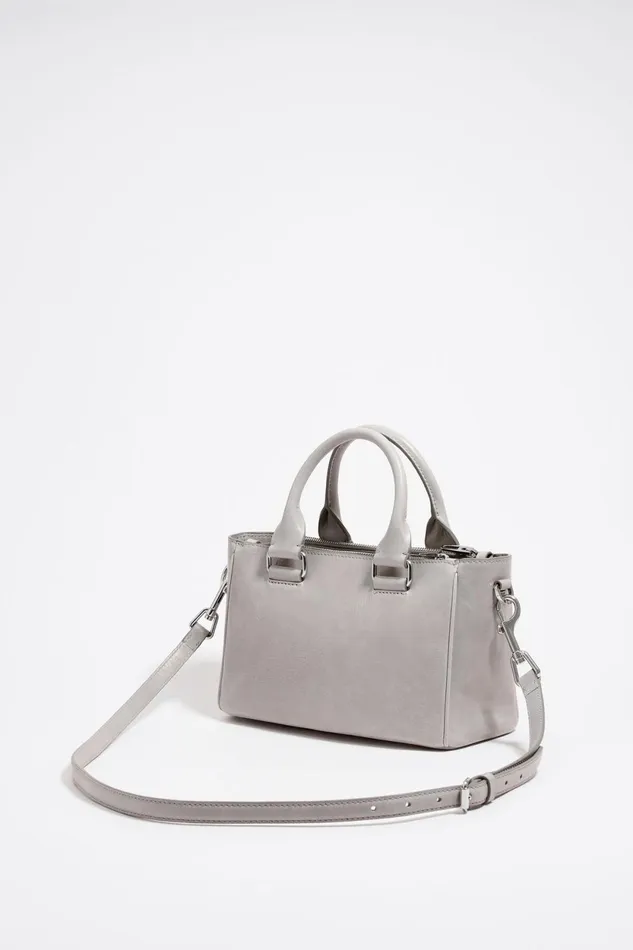 Medium Gray Leather Pocket Tote Bag Greenish Grey Women Bimba Y Lola Crossbody Bags Medium Gray Leather Pocket Tote Bag Greenish Grey Women Bimba Y Lola Crossbody Bags
