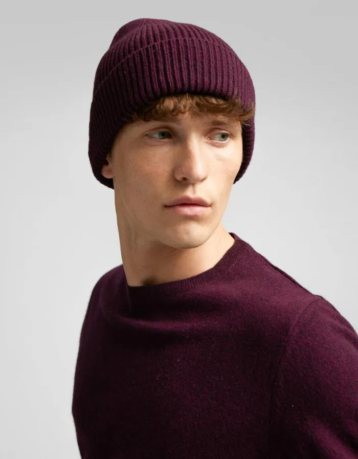 Men Beanies Colorful Standard Merino Wool Beanie Stone Blue