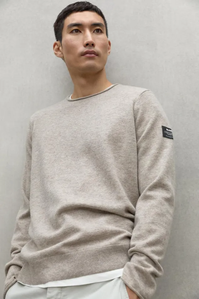 Men Beige Yulan Sweater Ecoalf Knitwear