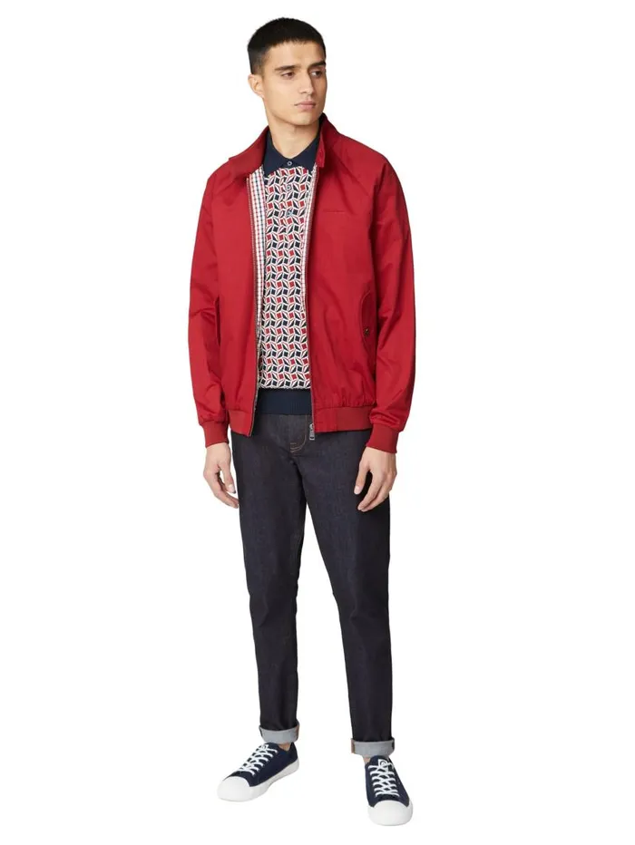 Men Ben Sherman Harrington Jackets Signature Harrington Jacket 8211 Red