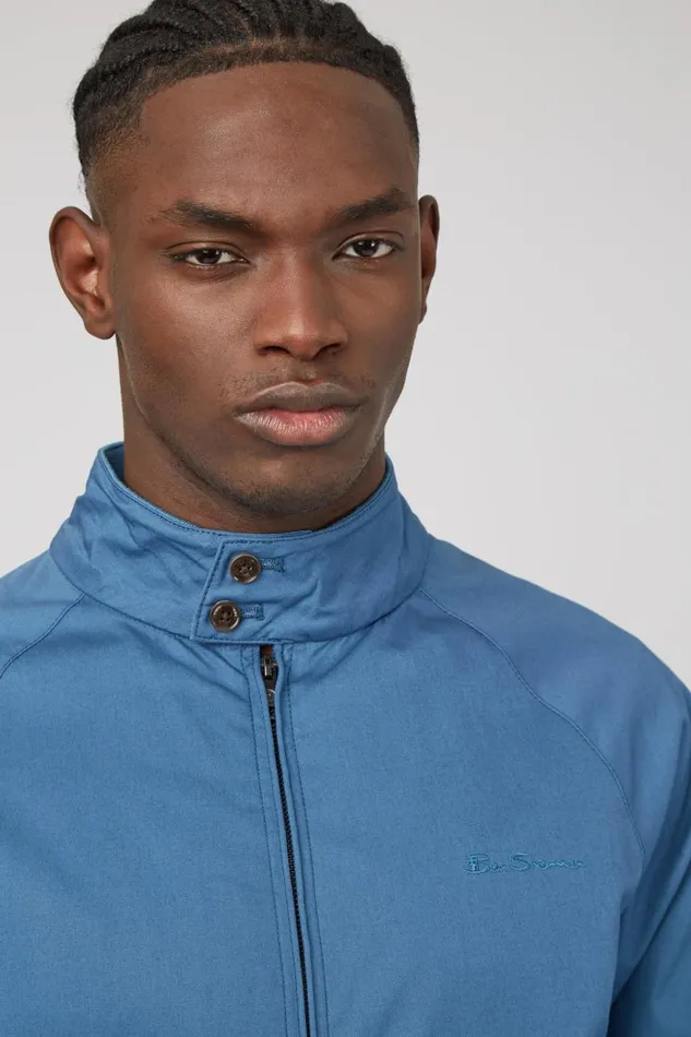 Men Ben Sherman Harrington Jackets Signature Harrington Jacket 8211 Wedgewood Blue
