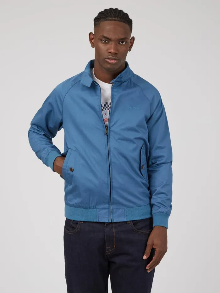Men Ben Sherman Harrington Jackets Signature Harrington Jacket 8211 Wedgewood Blue