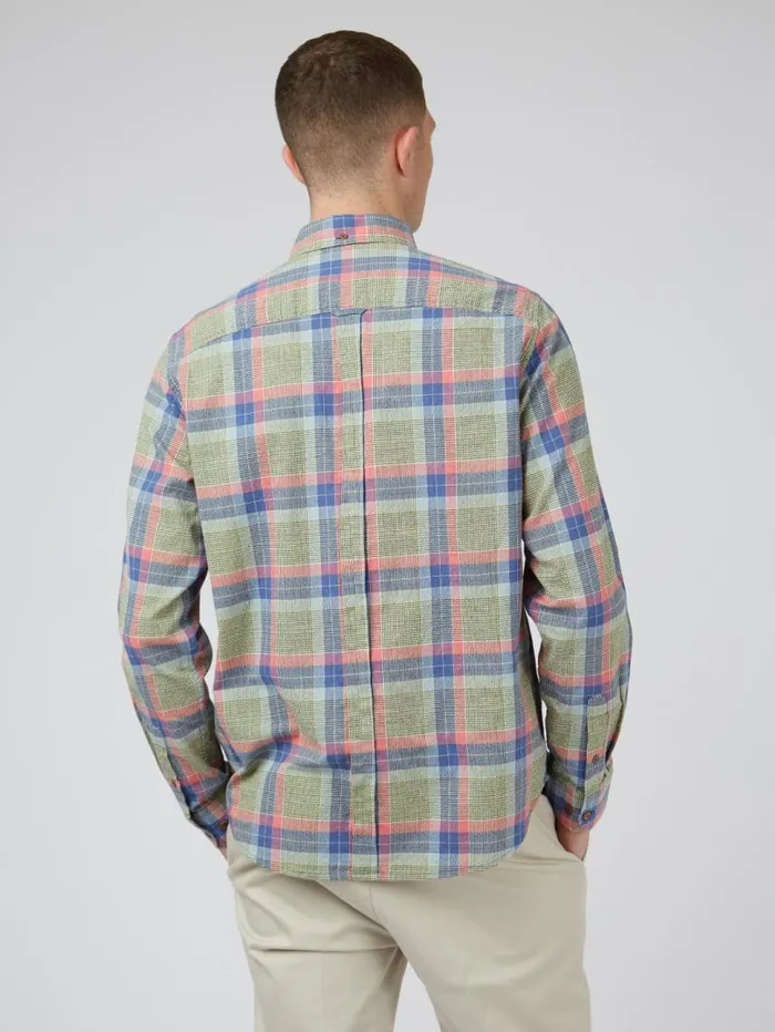 Men Ben Sherman Heritage Check Shirts Pastel Check Seersucker LongSleeve Shirt Men Ben Sherman Heritage Check Shirts Pastel Check Seersucker LongSleeve Shirt