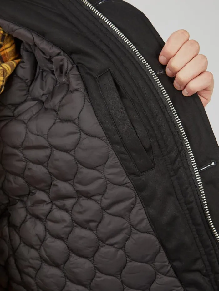 Men Ben Sherman Jackets and Outerwear Water Resistant Smart Parka 8211 Black