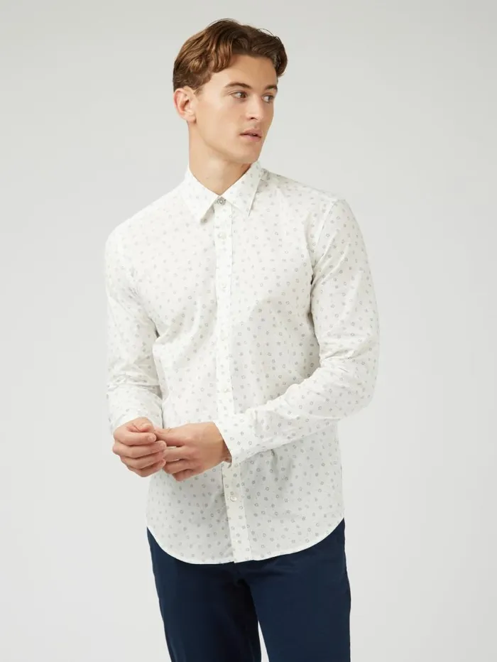 Men Ben Sherman Long Sleeve Shirts Scattered Spot Print LongSleeve Shirt 8211 Ivory Men Ben Sherman Long Sleeve Shirts Scattered Spot Print LongSleeve Shirt 8211 Ivory